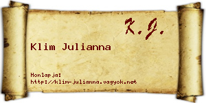 Klim Julianna névjegykártya
